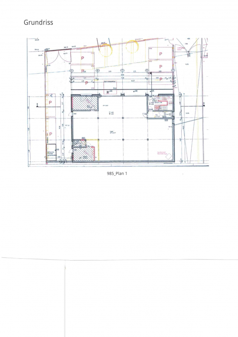Grundriss Halle und Freifläche