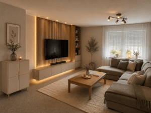 Wohnzimmer KI generiert